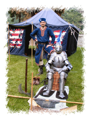 Ritter Sebastian vor seinem Zelt